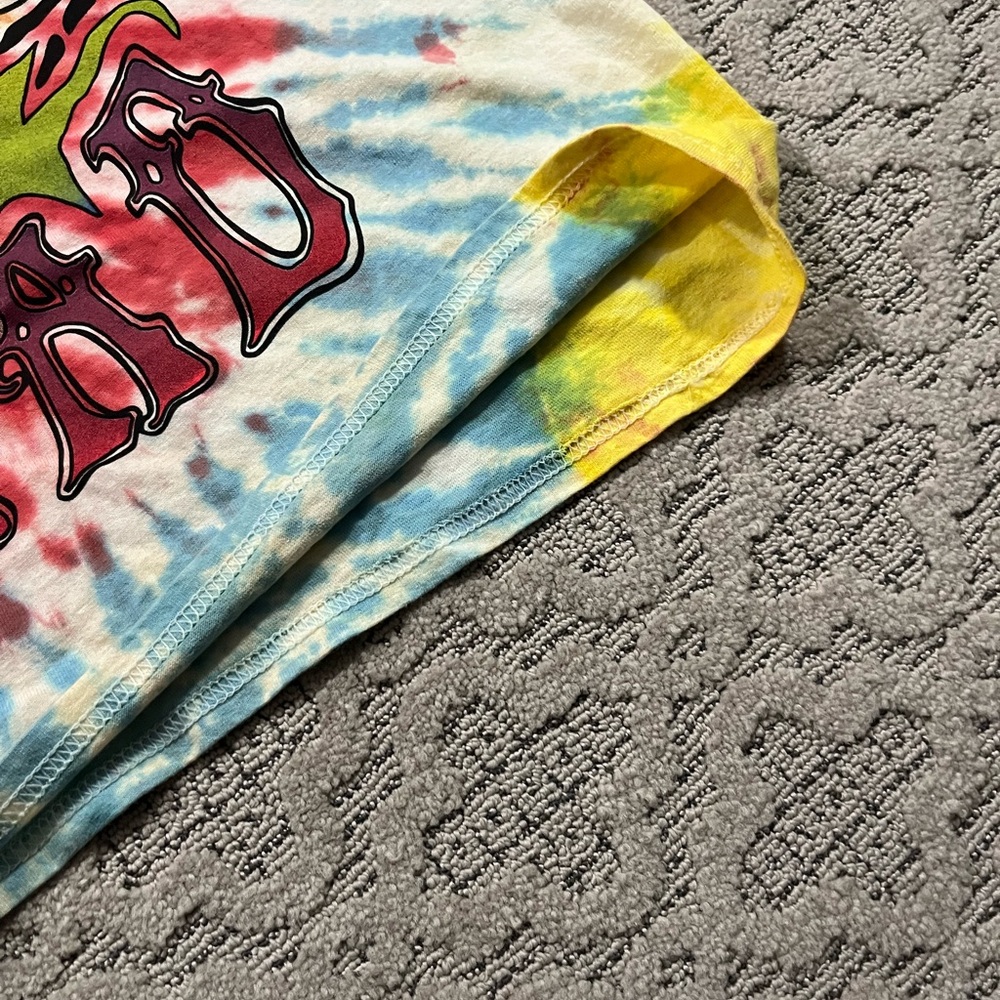 🐢 '21 Grateful Dead Band Wild Tie Dye Skull And Skeleton Bertha Deadstock Tee - Picture 15 of 16